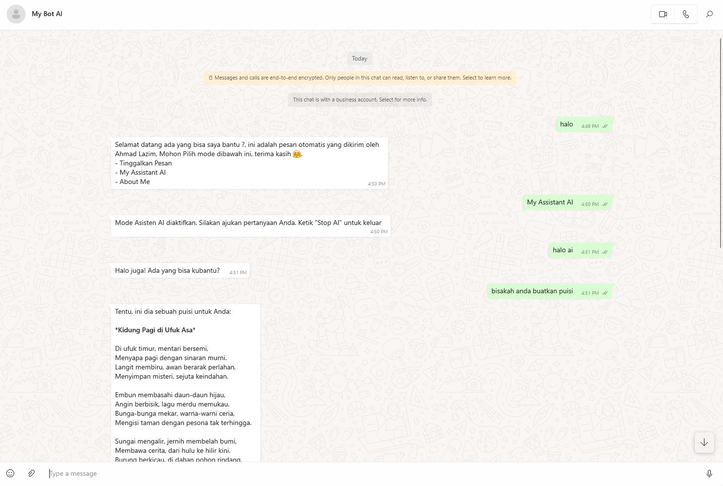 WhatsApp Chatbot Cerdas screenshot 4