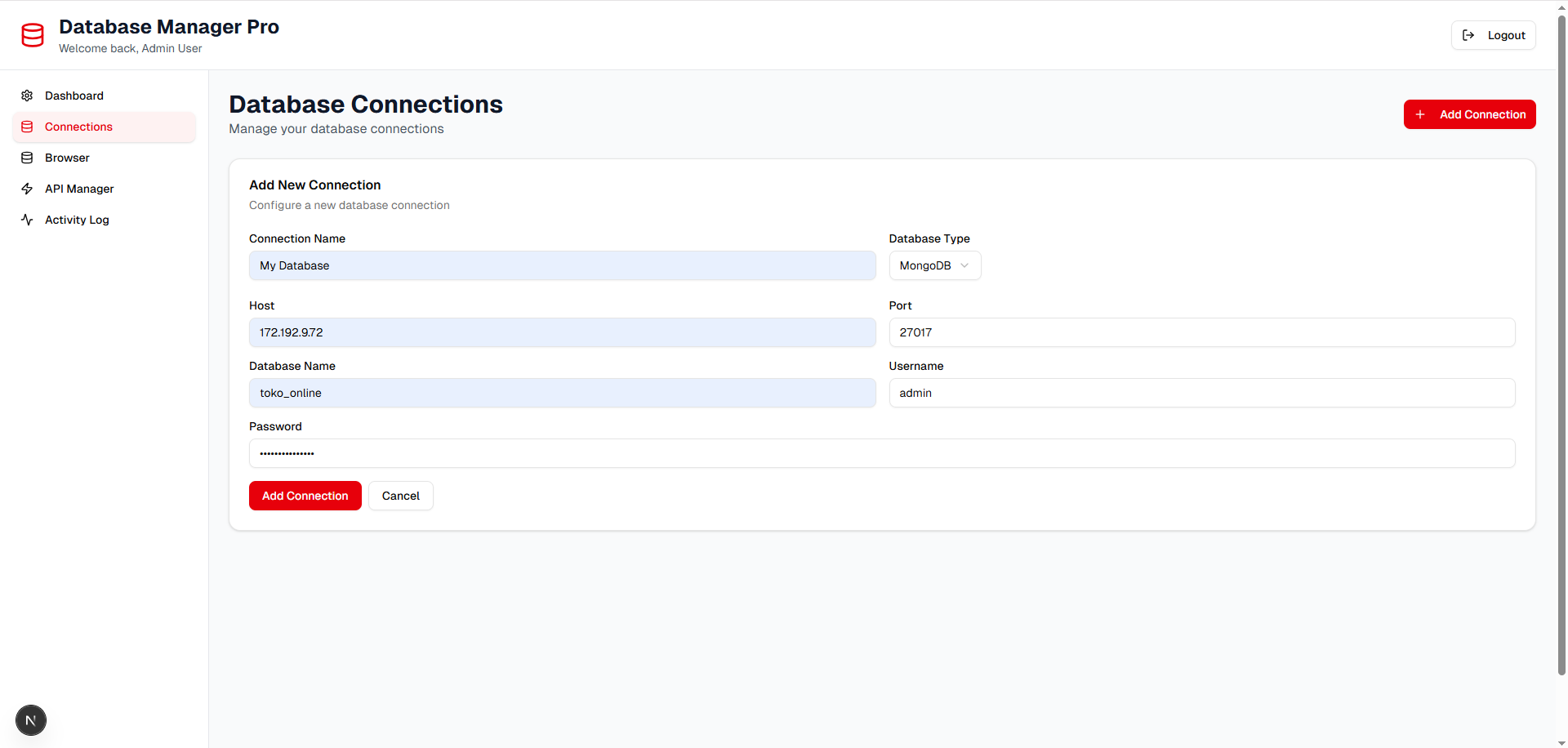 Database Manager screenshot 2